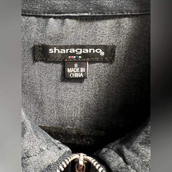 NWT Sharagano Stretch Navy Denim Style Midi Dress Size 8 - Picture 9 of 16